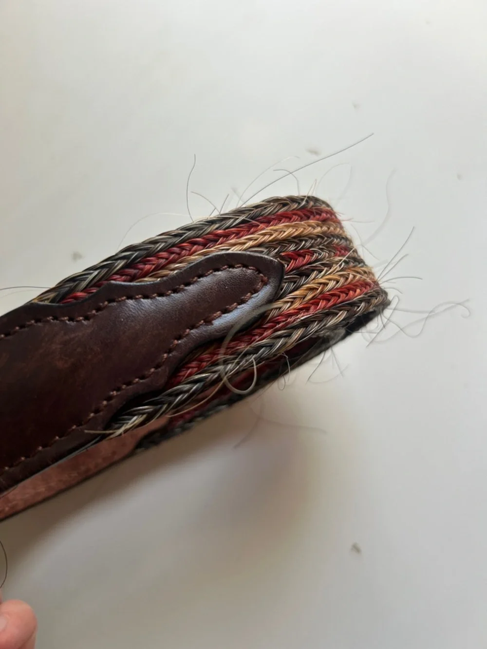 Authentic USA made Braided Horse Hair with Leather Belt men's size 34 western